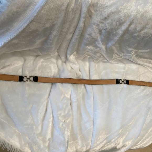 Salvatore Ferragamo Ladies Belt with Metal Logo Inserts
